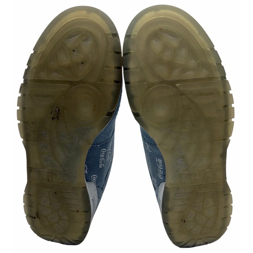 FILA Teratach 600 x Coca-Cola Denim Sneakers Women's 8.5 Blue‎ Logo Shoes